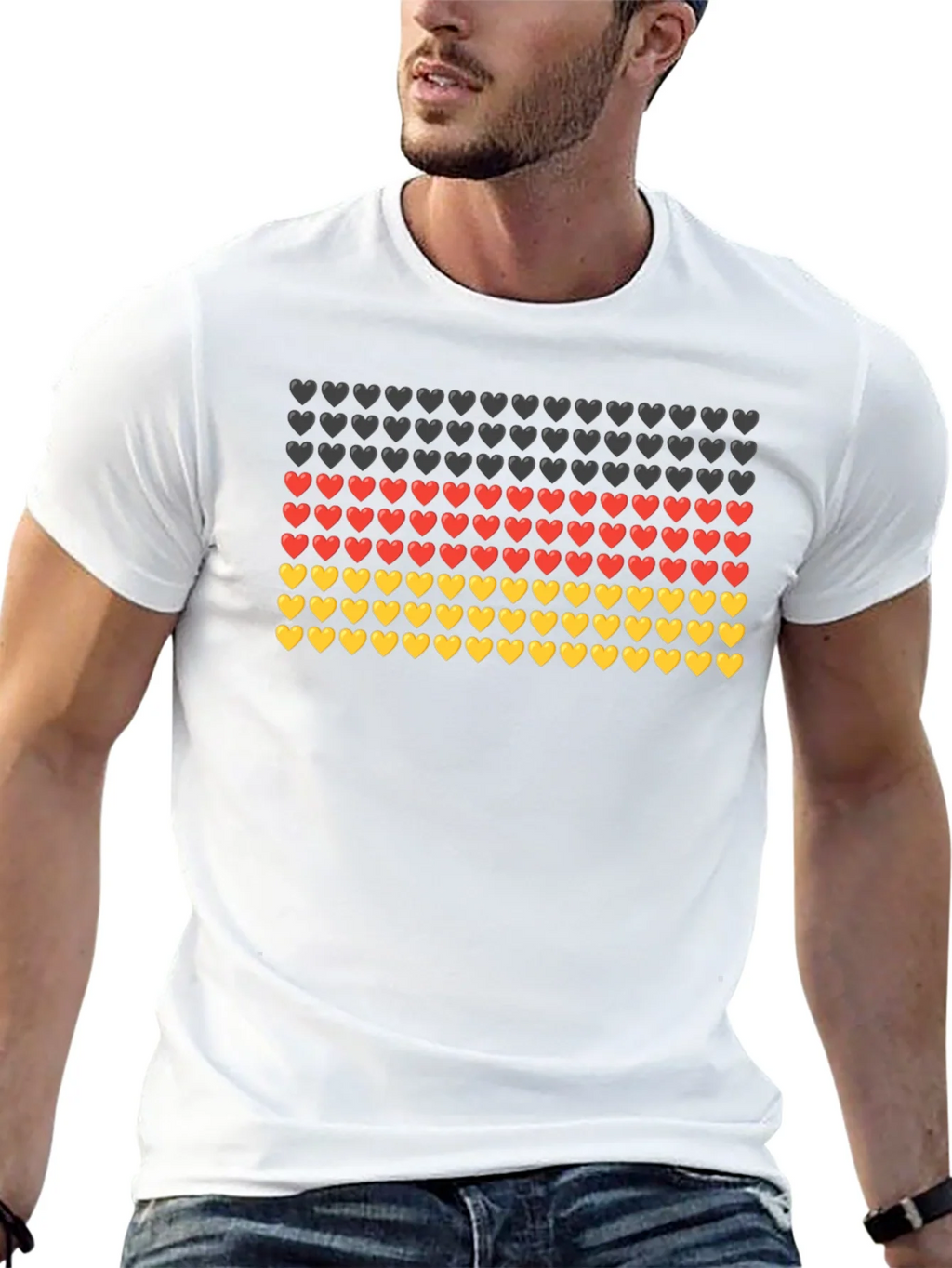 German Flag Hearts T-Shirt - Black product image 12