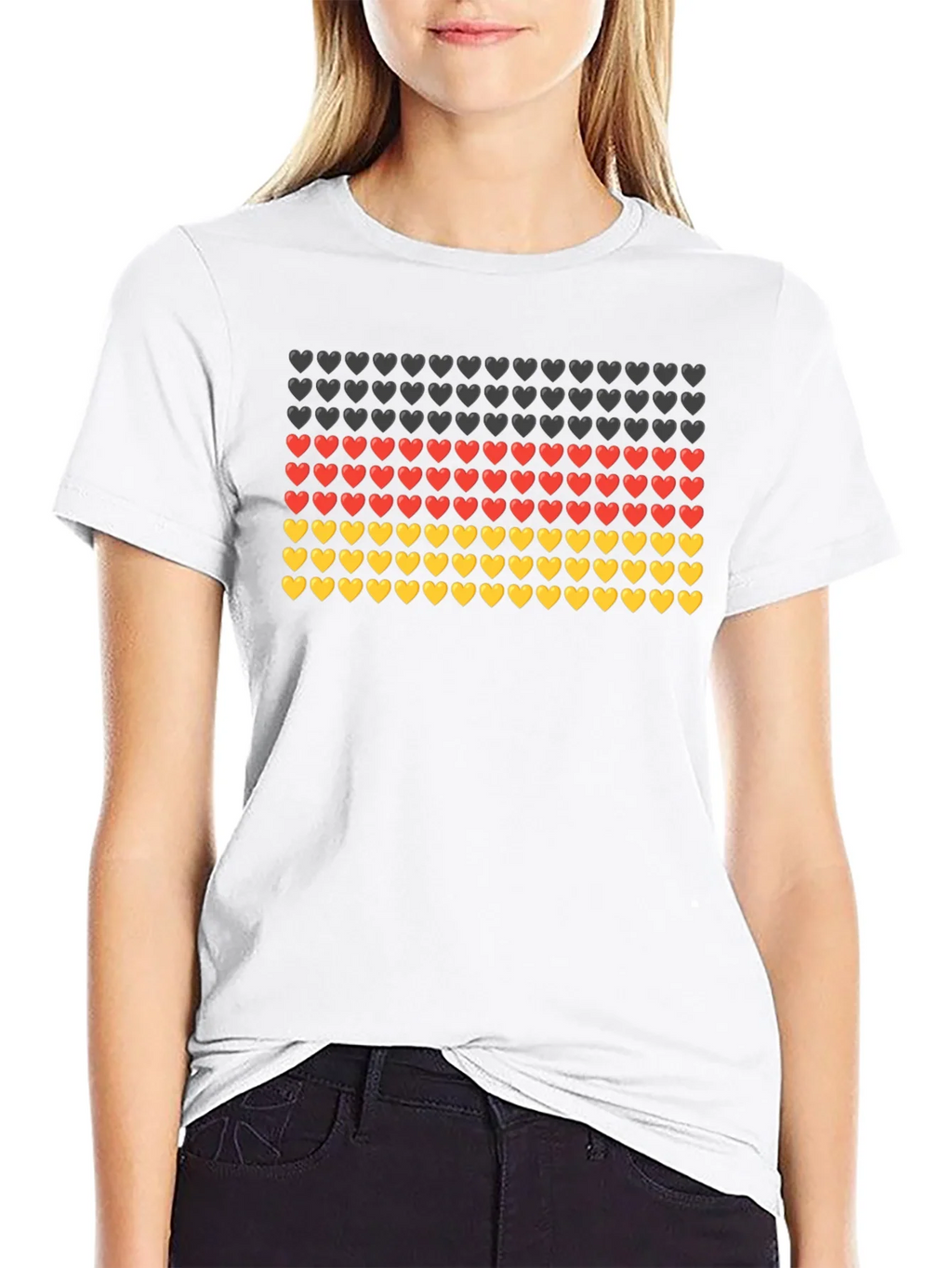 German Flag Hearts T-Shirt - Black product image 8
