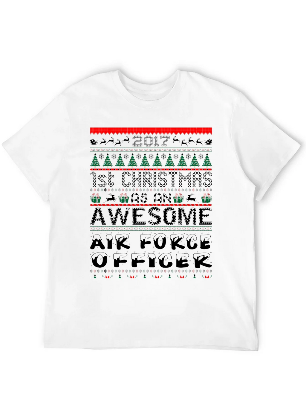 Air Force Officer 2017 First Christmas Awesome Ugly T-Shirt product image 11