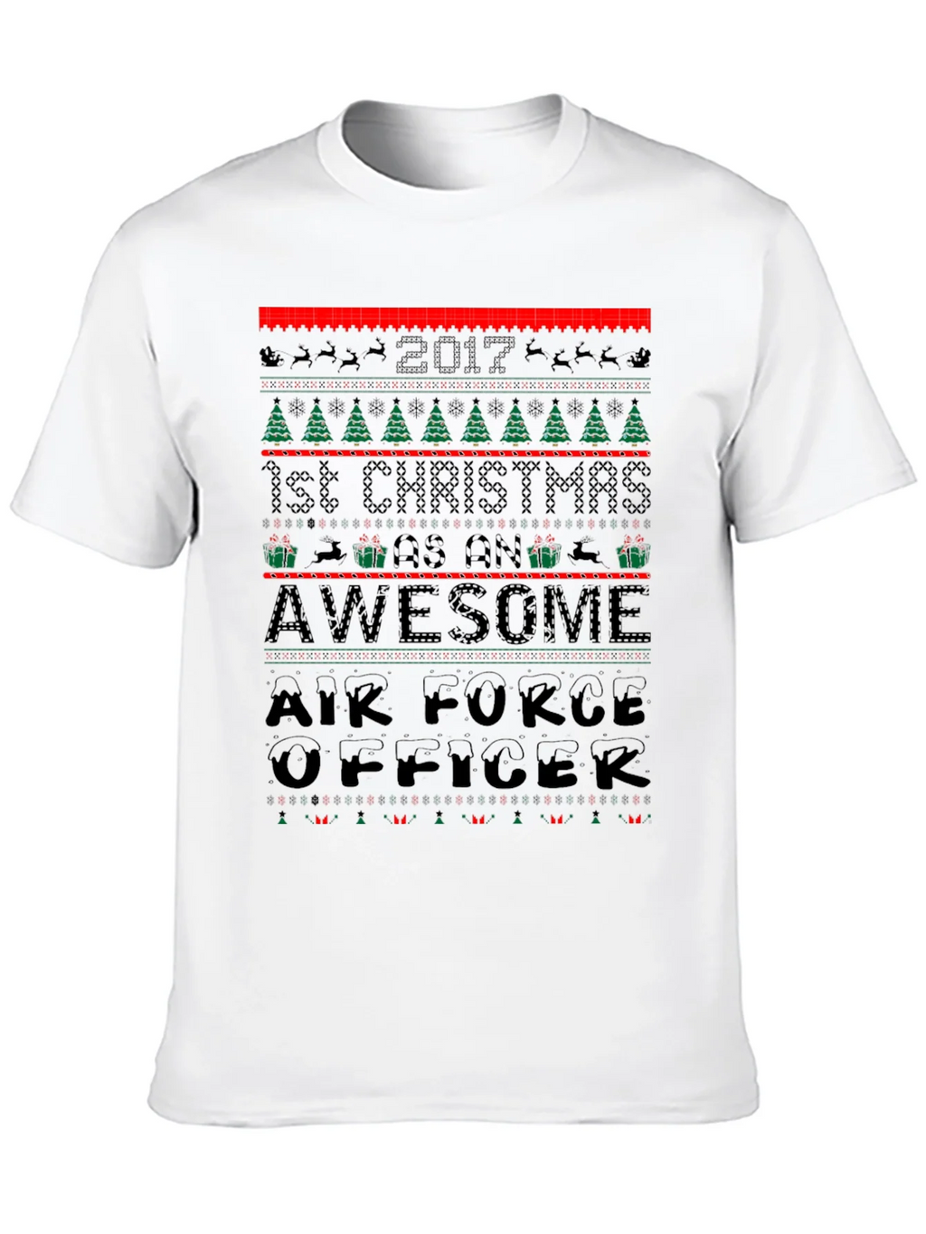 Air Force Officer 2017 First Christmas Awesome Ugly T-Shirt product image 9