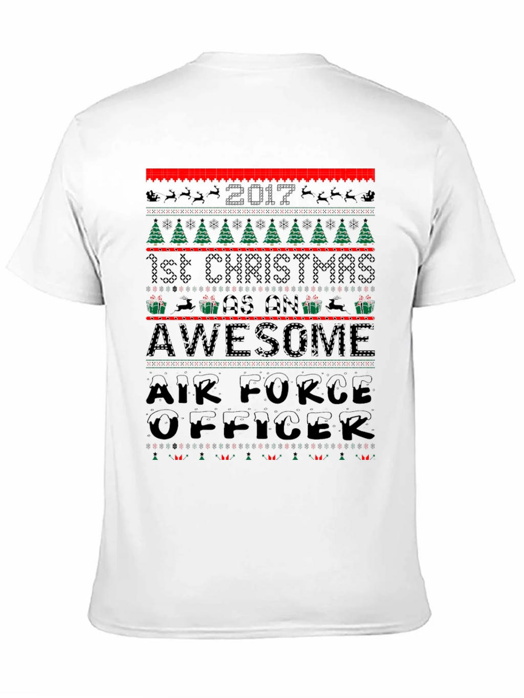 Air Force Officer 2017 First Christmas Awesome Ugly T-Shirt product image 10