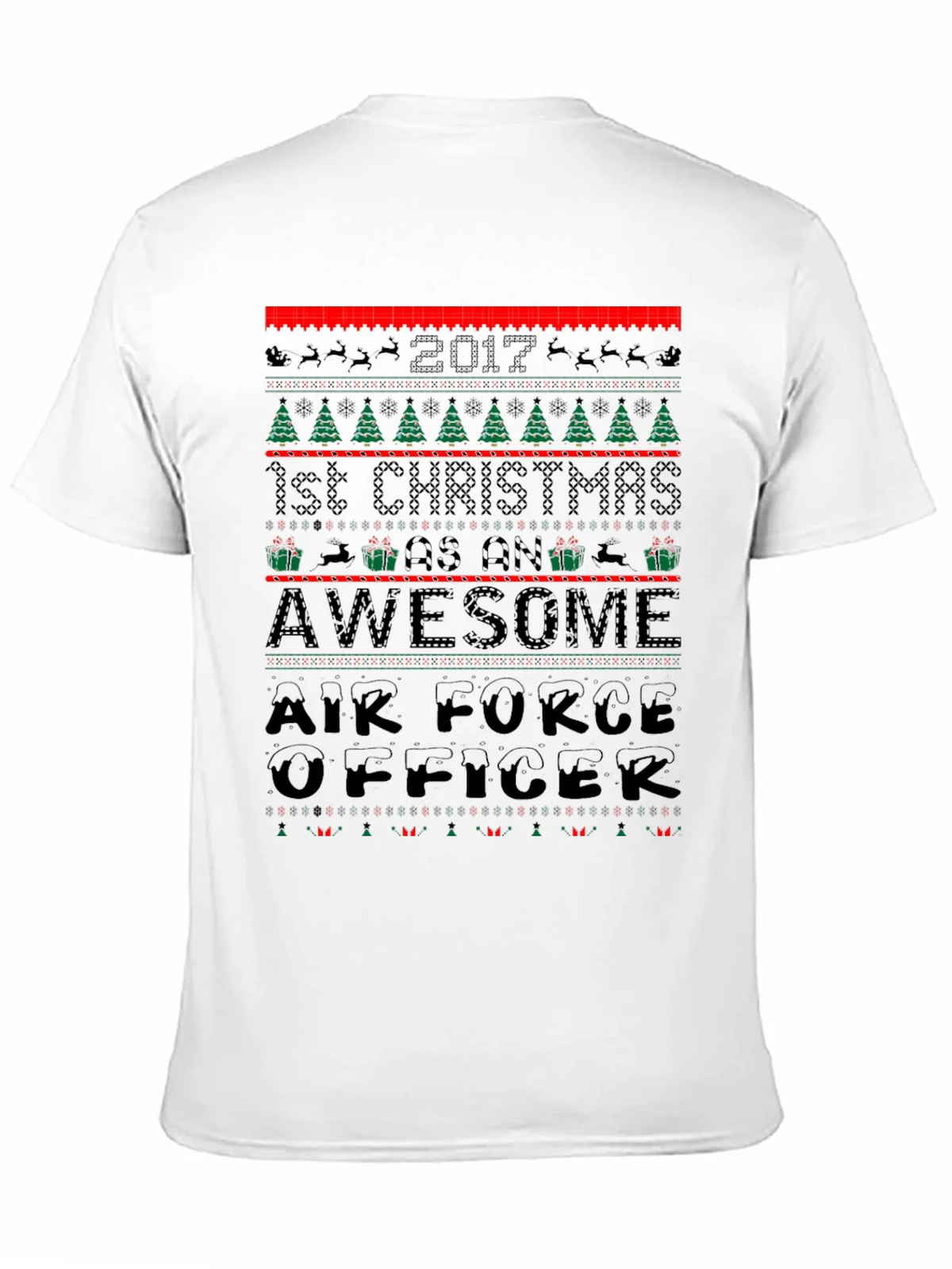 Air Force Officer 2017 First Christmas Awesome Ugly T-Shirt product image 10