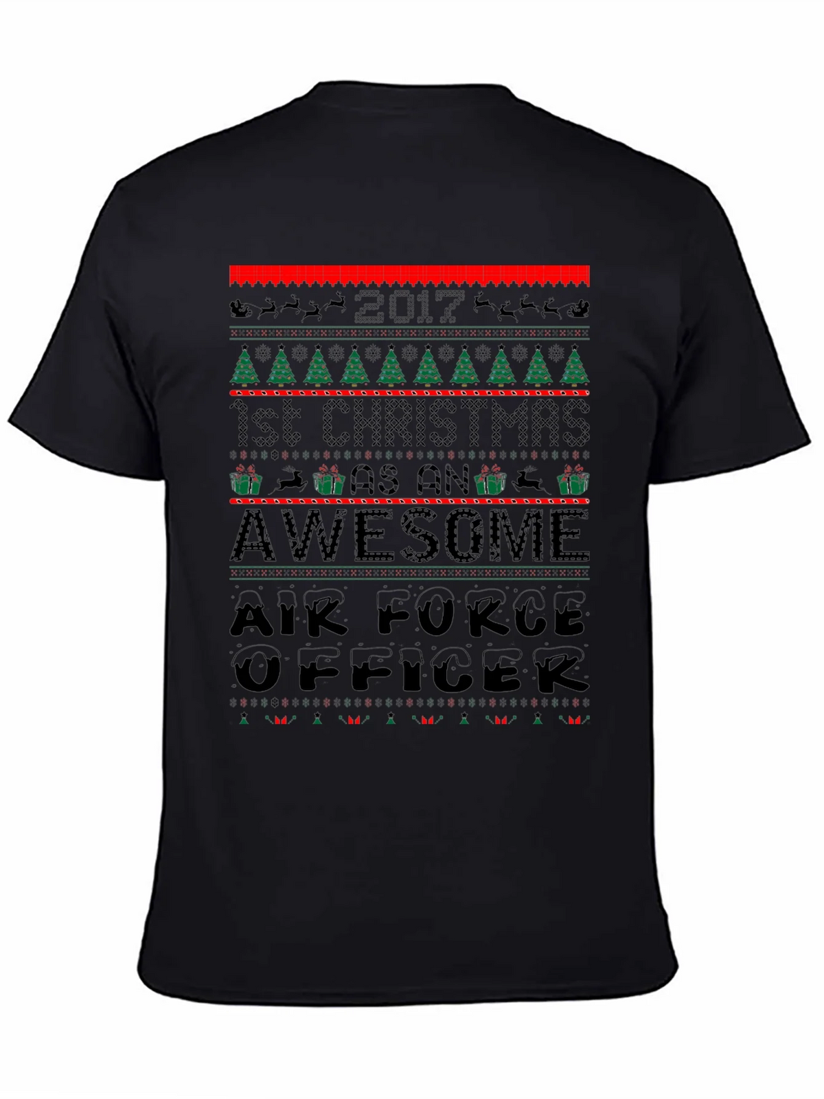 Air Force Officer 2017 First Christmas Awesome Ugly T-Shirt product image 4
