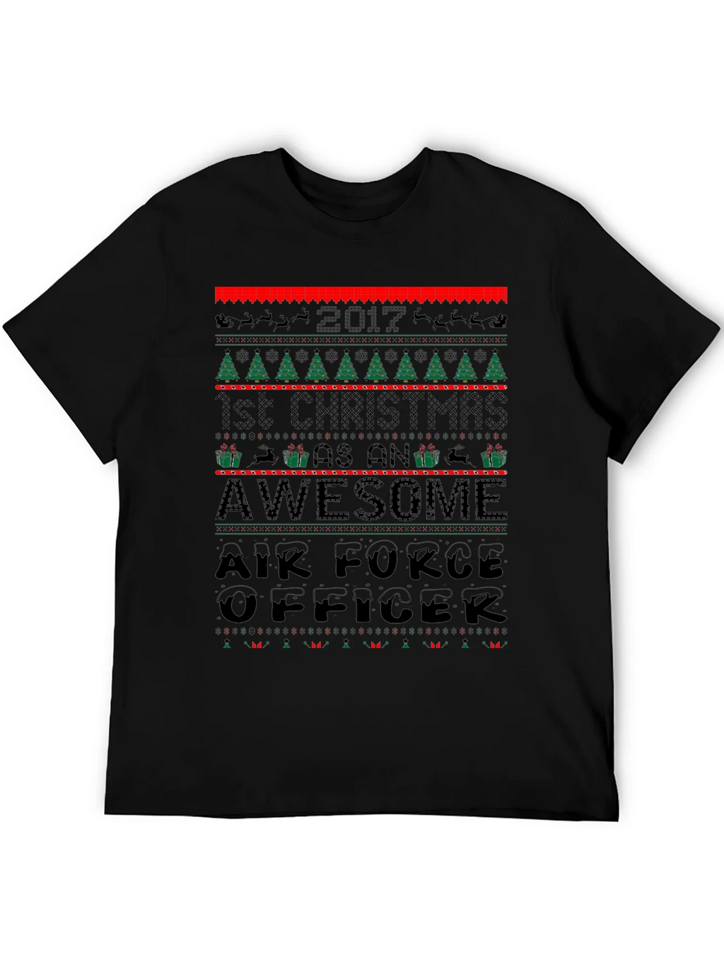Air Force Officer 2017 First Christmas Awesome Ugly T-Shirt product image 5