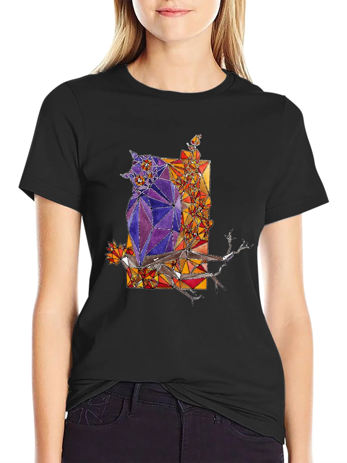 Abstract Owl Graphic Tee - Mens Black T-Shirt product image 2