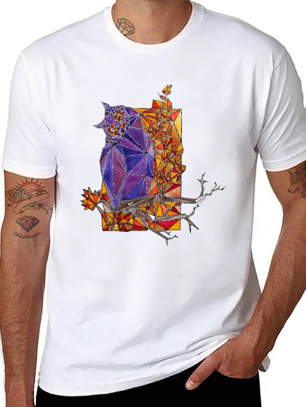 Abstract Owl Graphic Tee - Mens Black T-Shirt product image 7