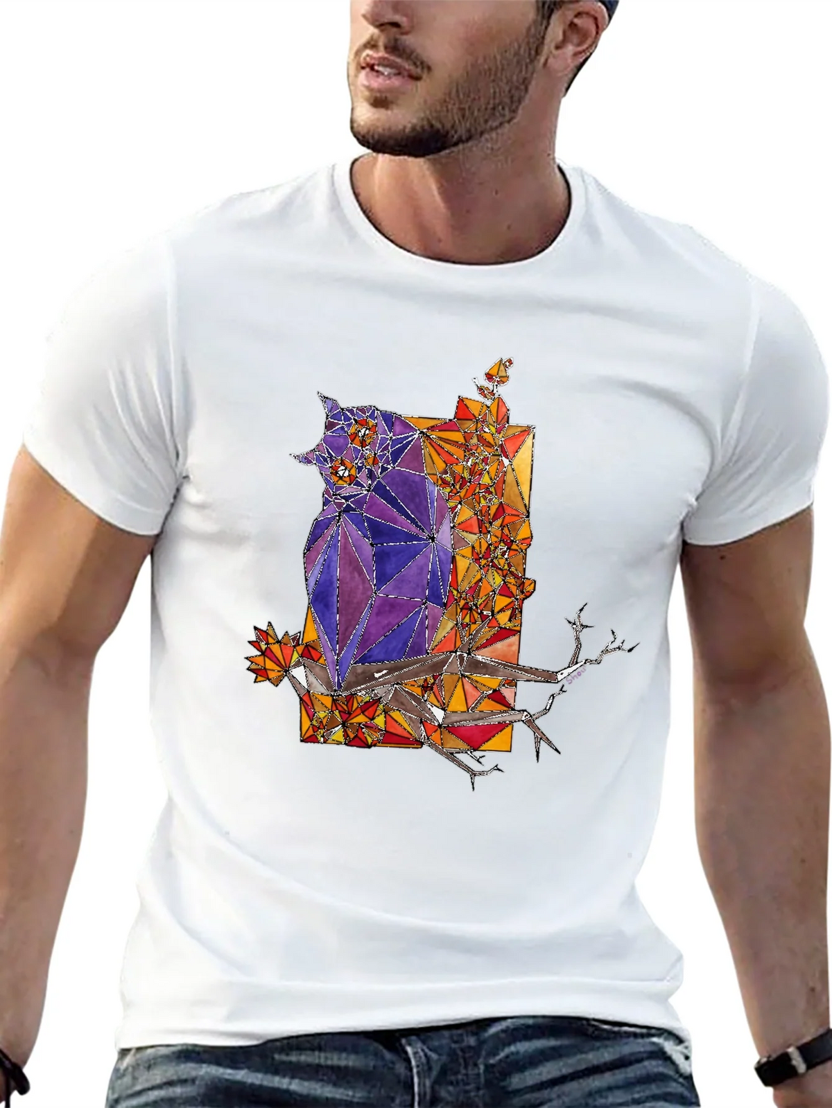 Abstract Owl Graphic Tee - Mens Black T-Shirt product image 12