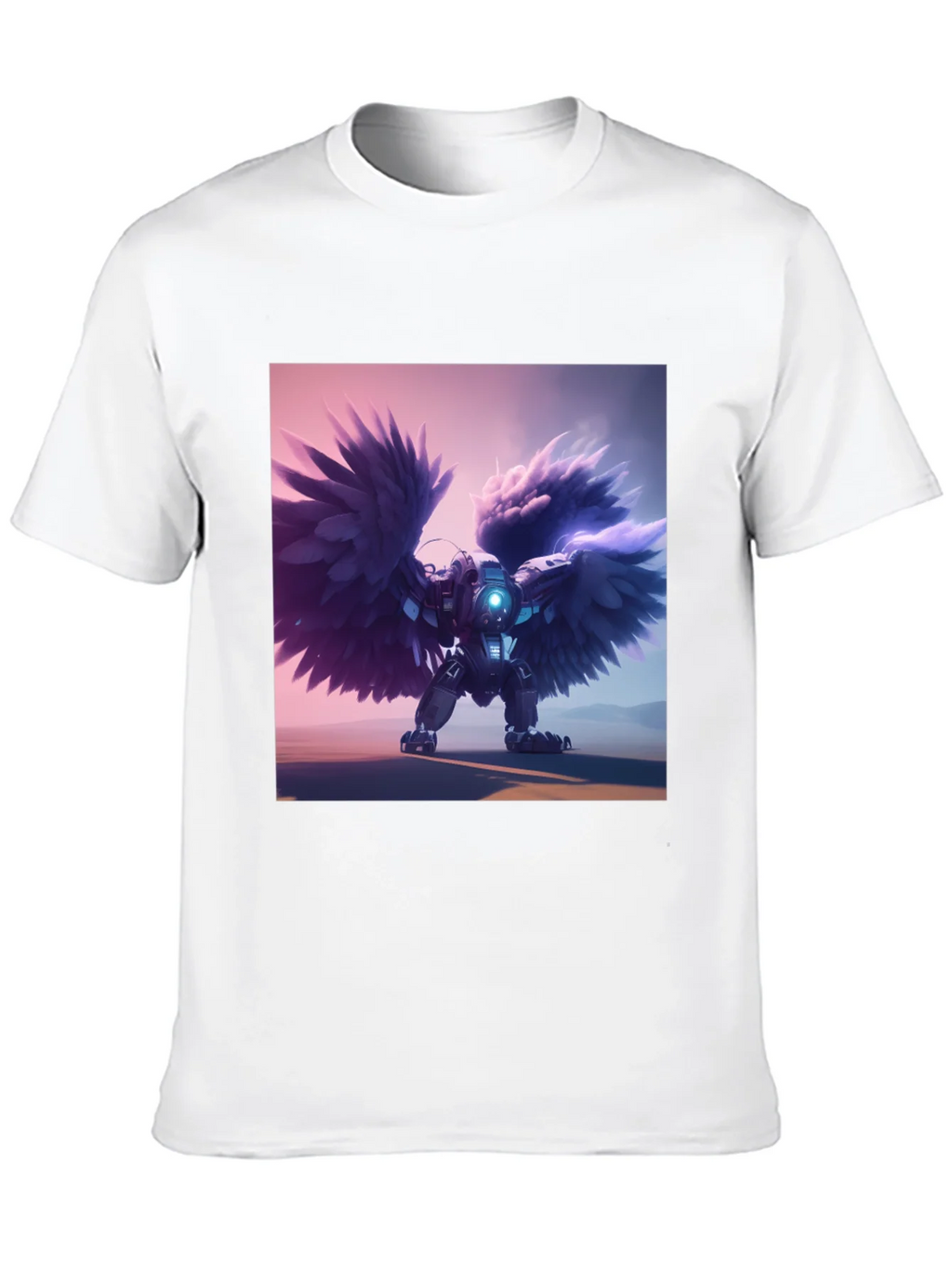 Cybernetic Angel Wings Black T-Shirt product image 9