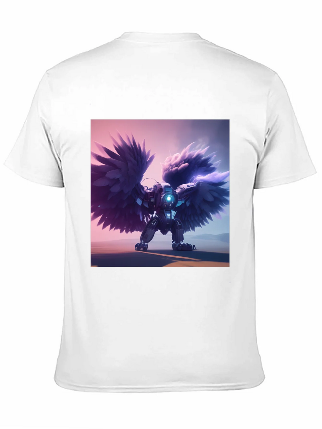 Cybernetic Angel Wings Black T-Shirt product image 10
