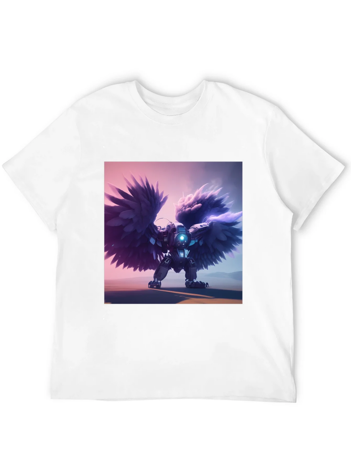 Cybernetic Angel Wings Black T-Shirt product image 11