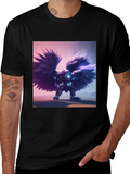 Cybernetic Angel Wings Black T-Shirt product image 1
