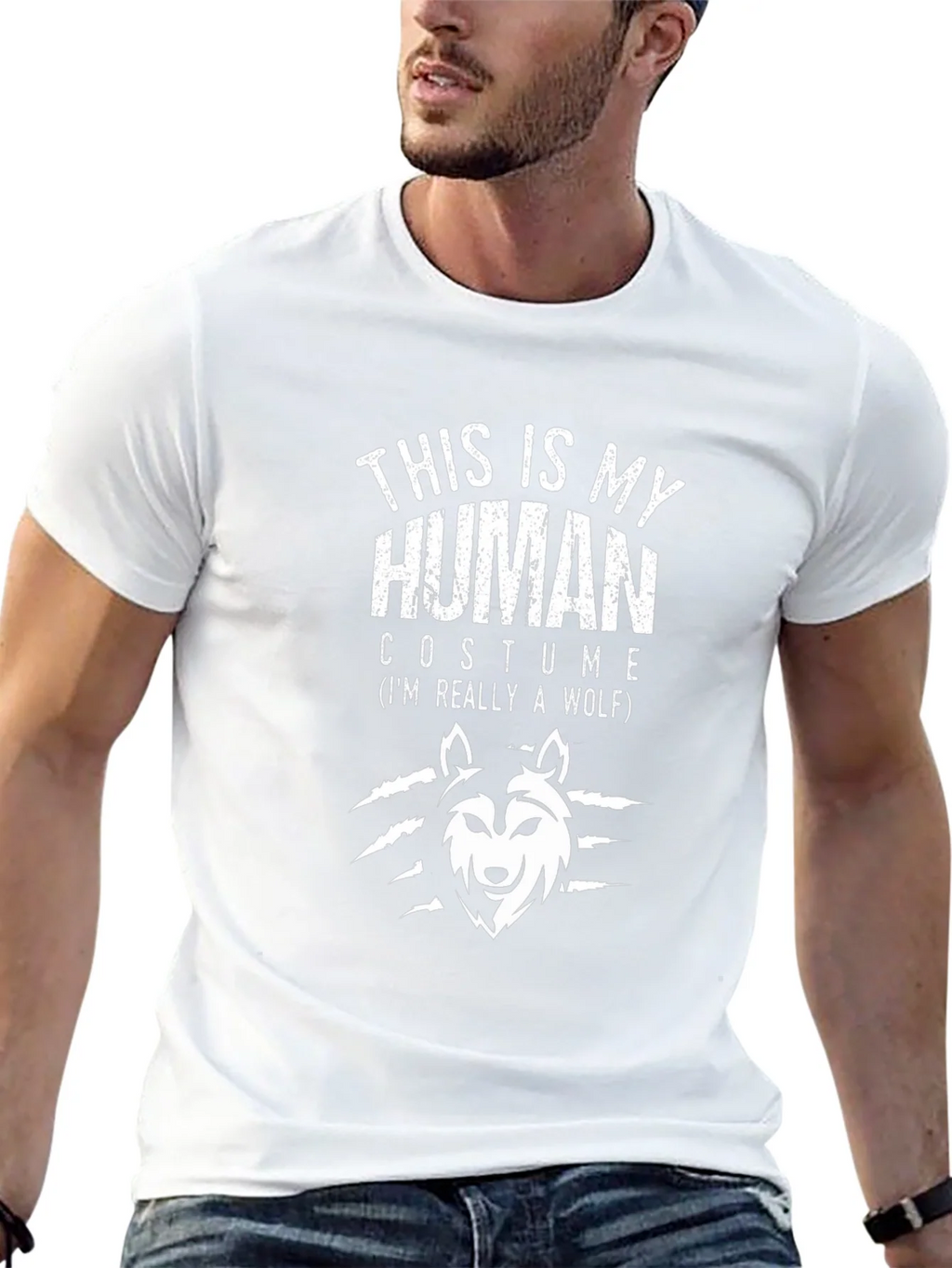 This Is My Human Costume Wolf Graphic Novelty T-Shirt product image 12