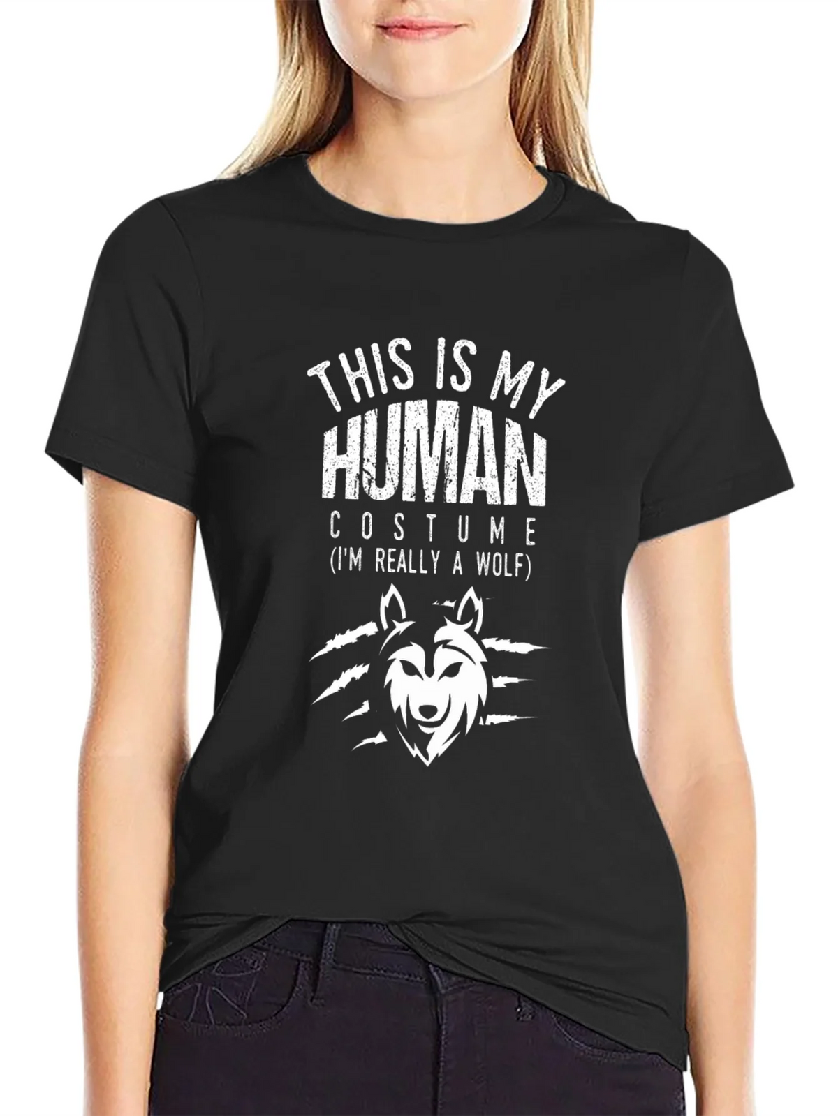 This Is My Human Costume Wolf Graphic Novelty T-Shirt product image 2