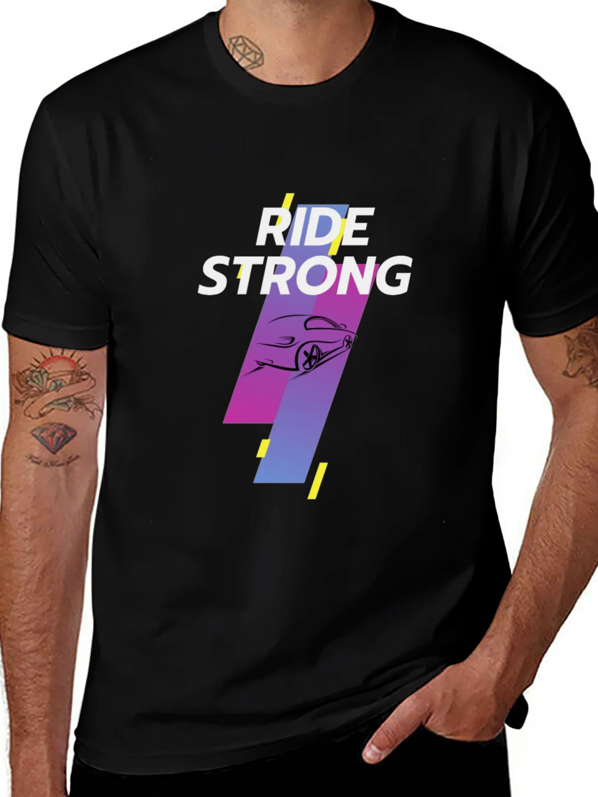 Ride Strong Graphic Tee - Black Cotton T-Shirt product image 1