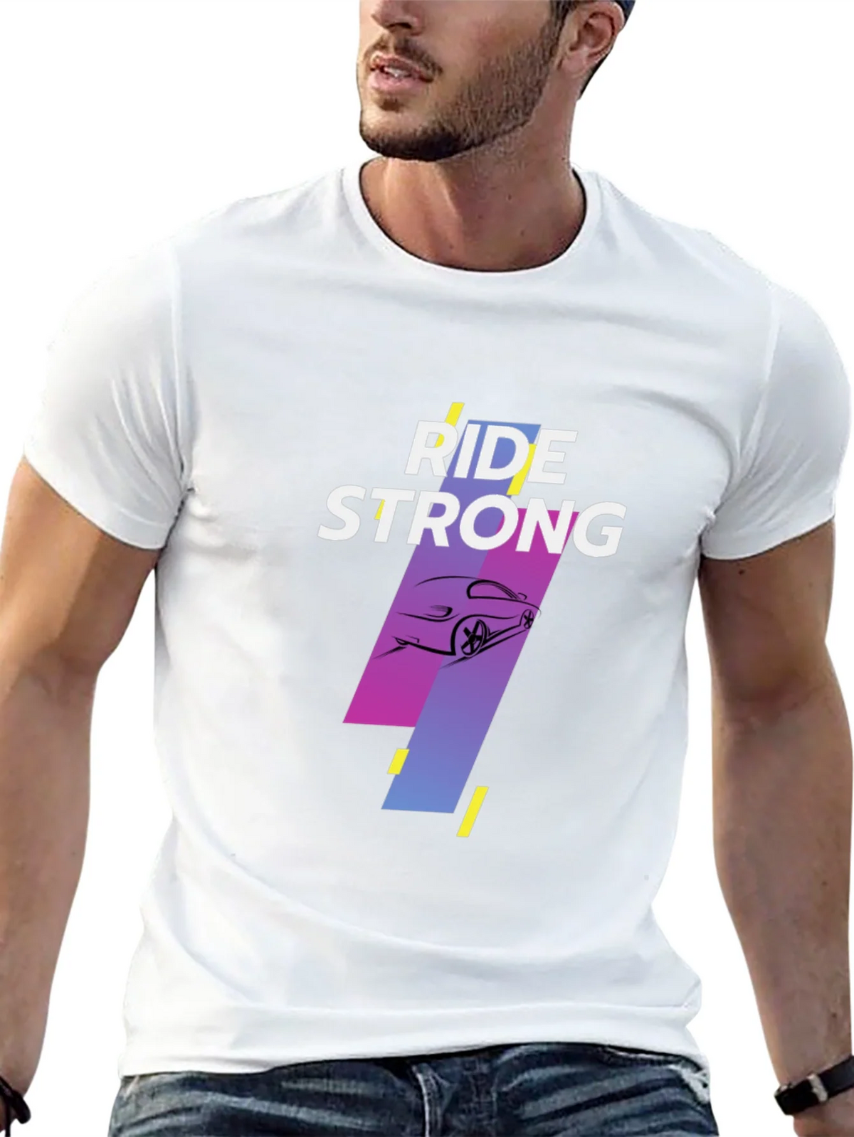 Ride Strong Graphic Tee - Black Cotton T-Shirt product image 11