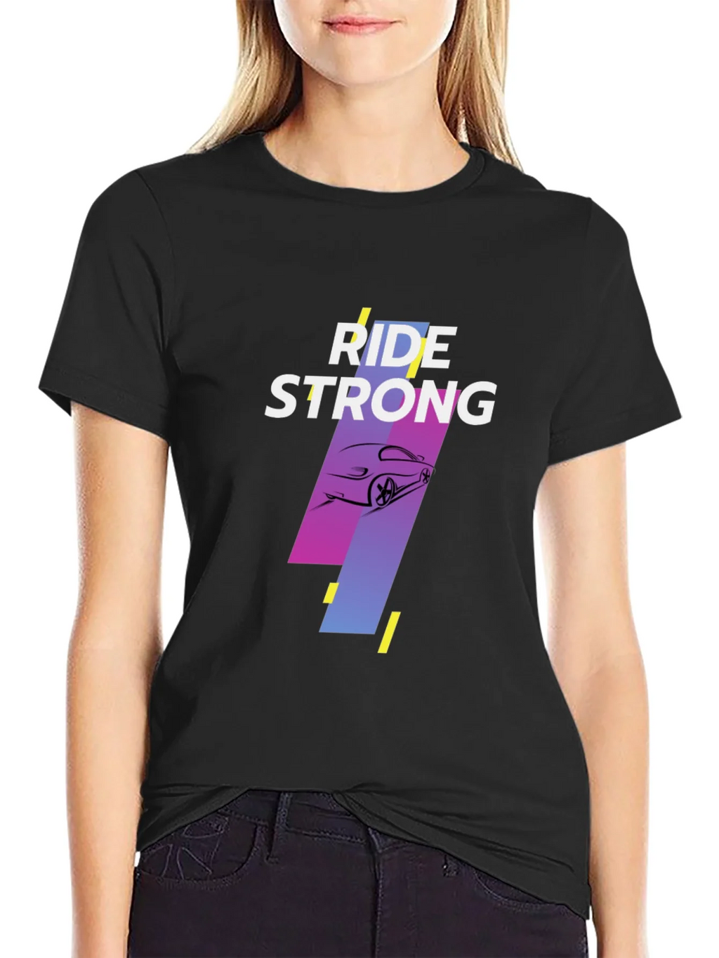 Ride Strong Graphic Tee - Black Cotton T-Shirt product image 2