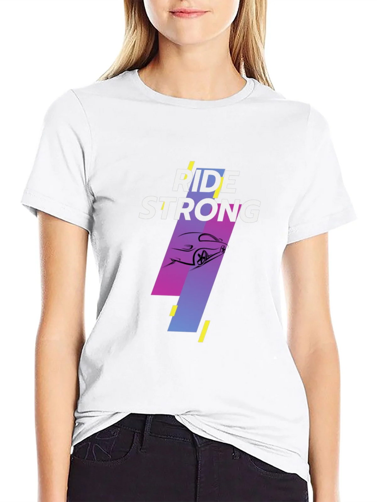 Ride Strong Graphic Tee - Black Cotton T-Shirt product image 7