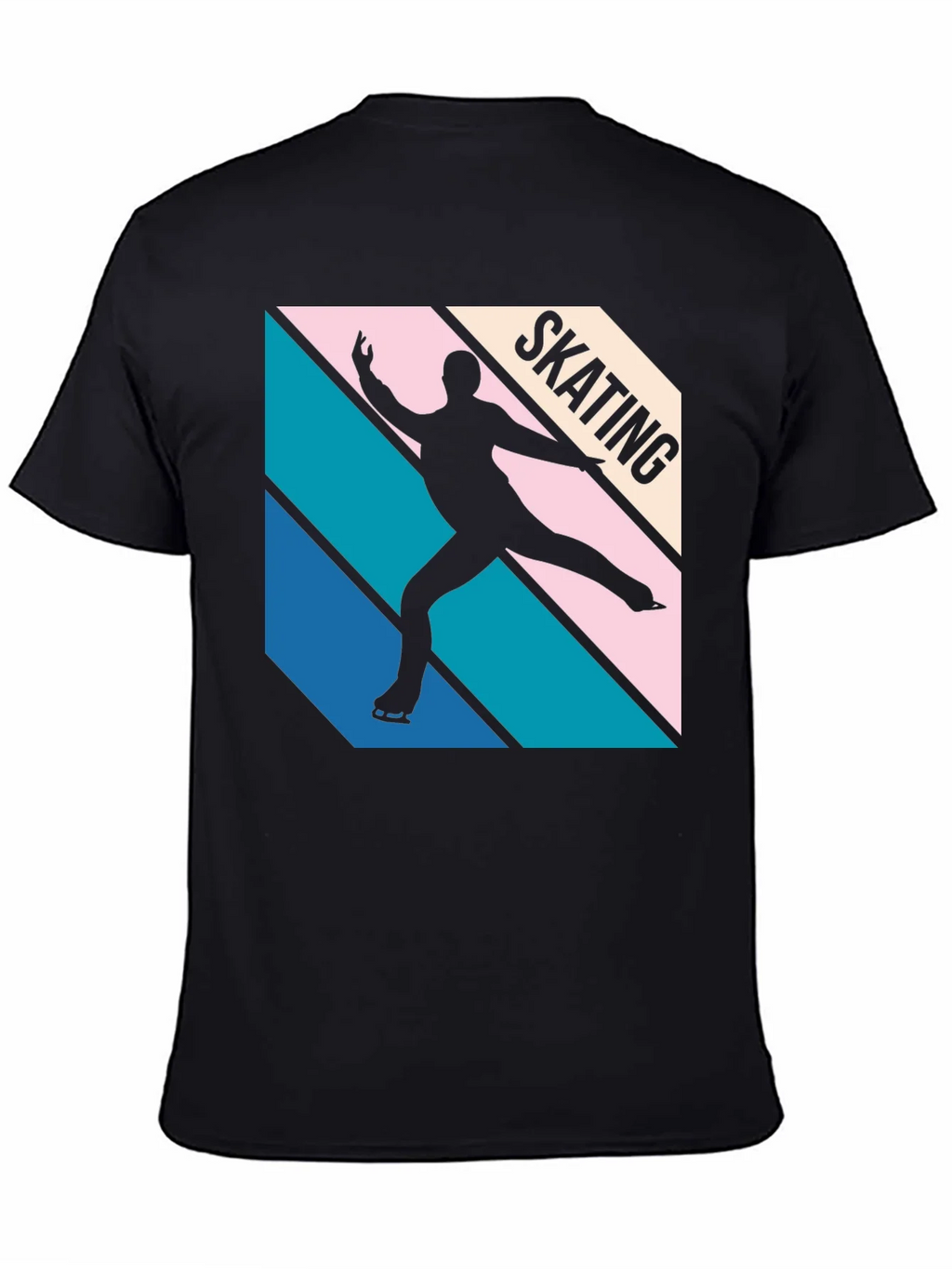 Retro Skating Graphic Tee - Black Cotton Blend product image 4