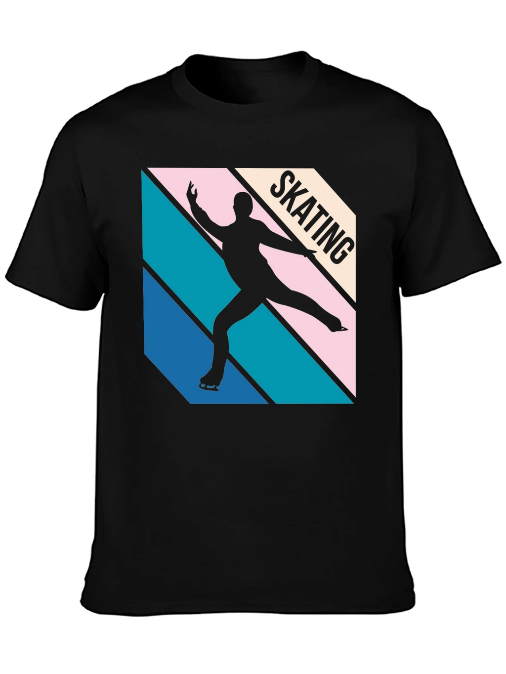 Retro Skating Graphic Tee - Black Cotton Blend product image 3