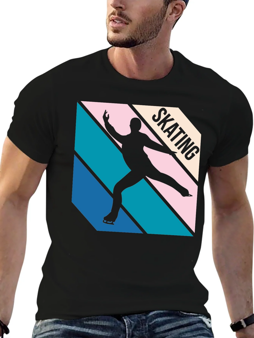 Retro Skating Graphic Tee - Black Cotton Blend product image 6