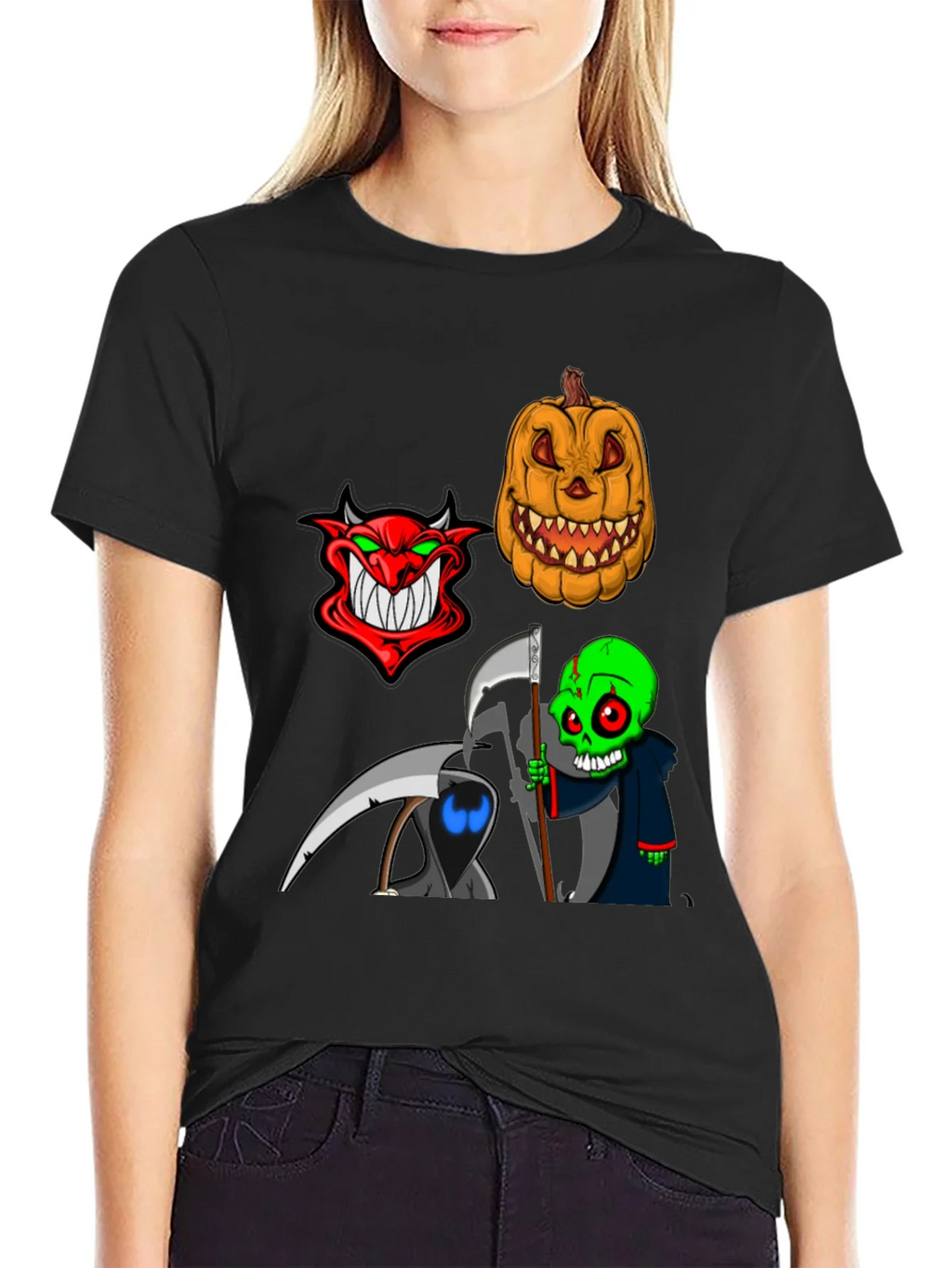 Halloween Themed Graphic Tee - Devil Pumpkin Reaper product image 2