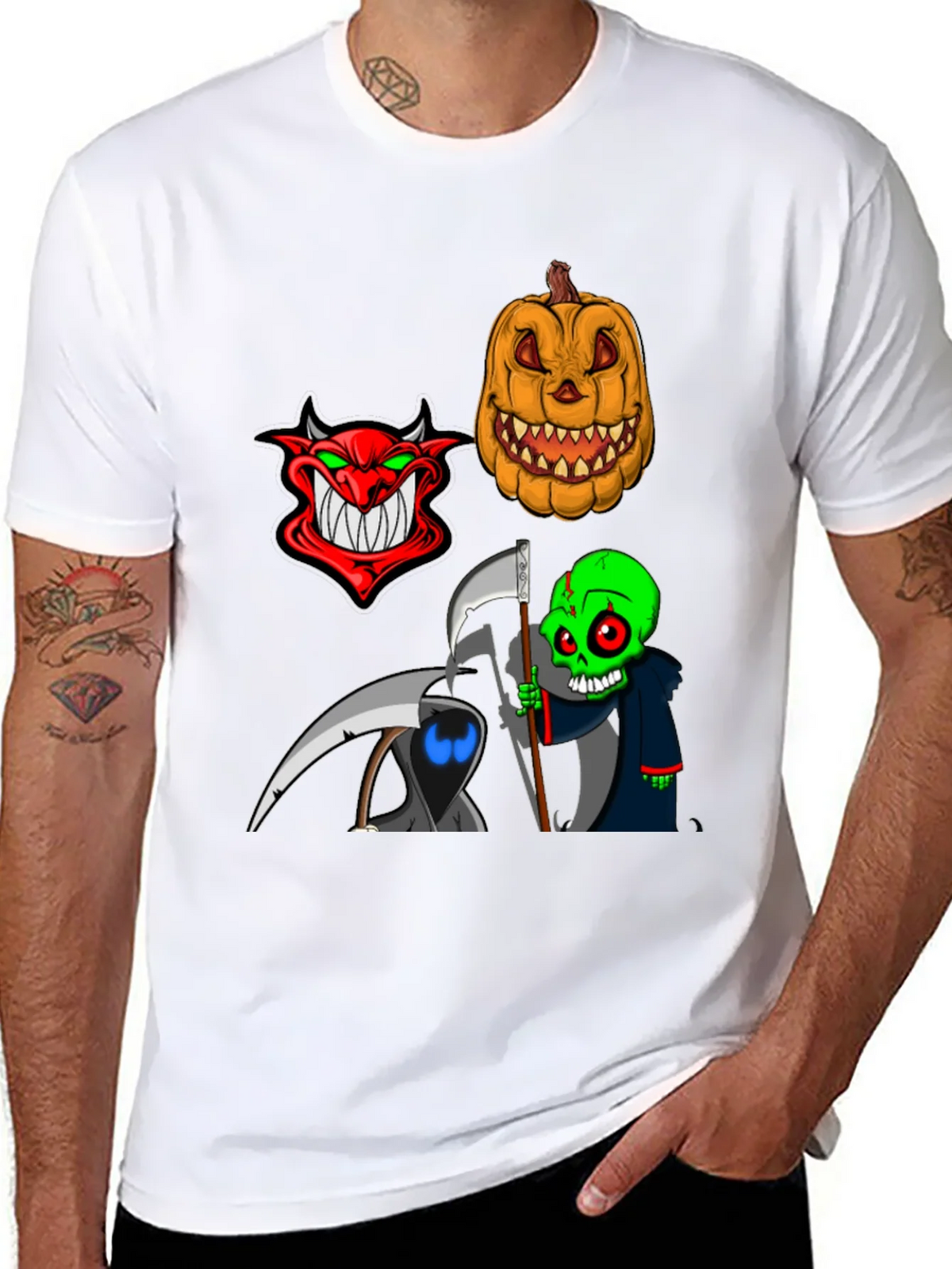 Halloween Themed Graphic Tee - Devil Pumpkin Reaper product image 7