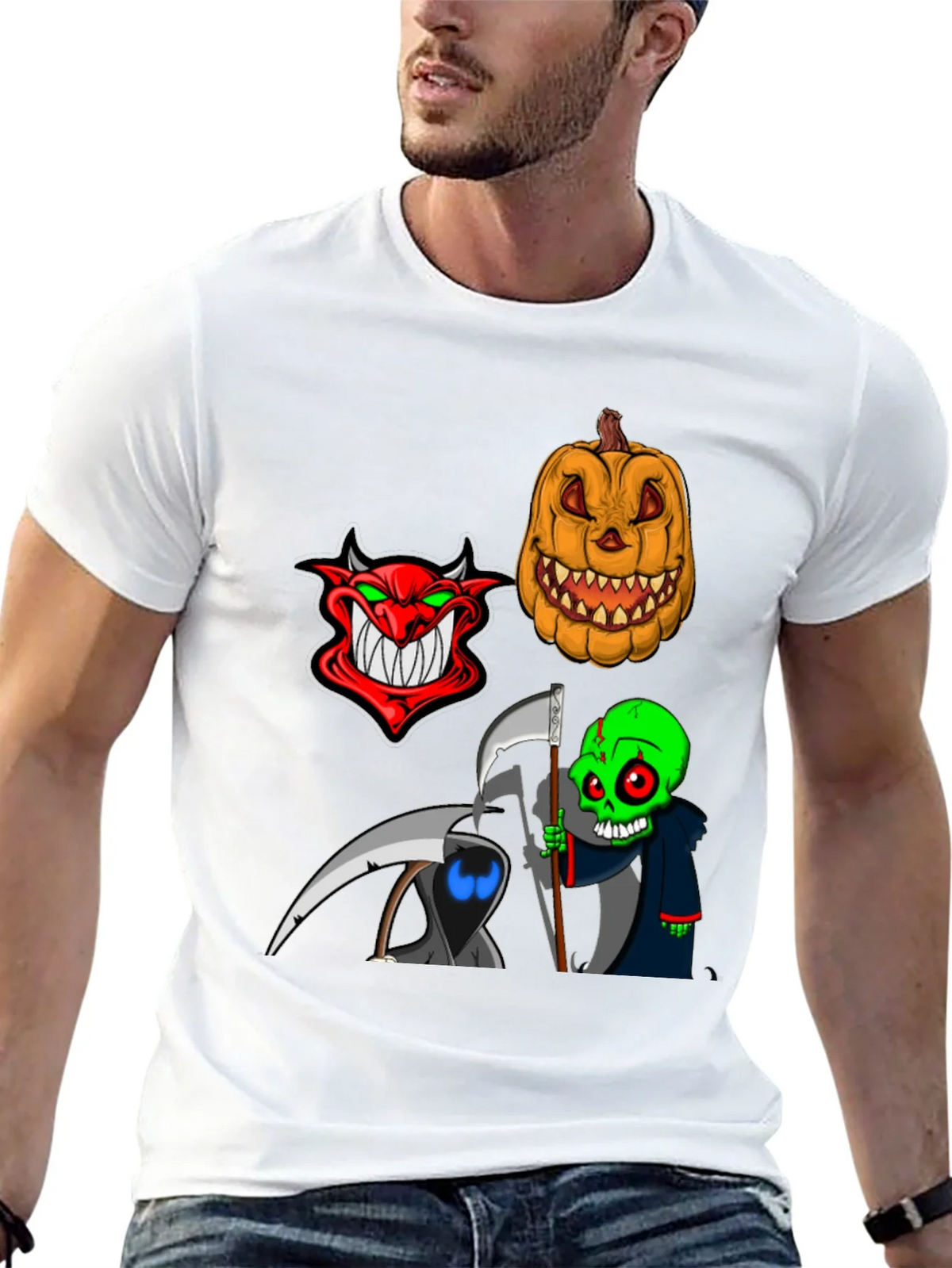 Halloween Themed Graphic Tee - Devil Pumpkin Reaper product image 12