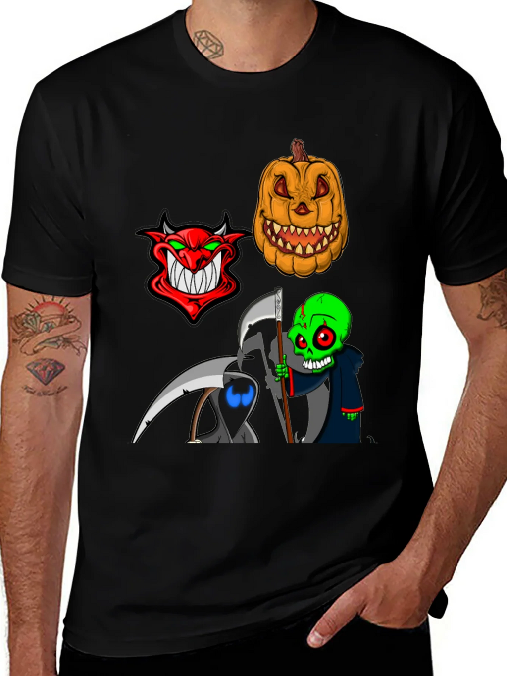 Halloween Themed Graphic Tee - Devil Pumpkin Reaper product image 1