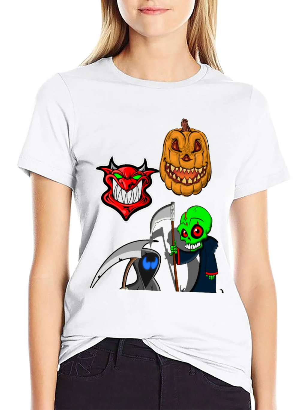 Halloween Themed Graphic Tee - Devil Pumpkin Reaper product image 8