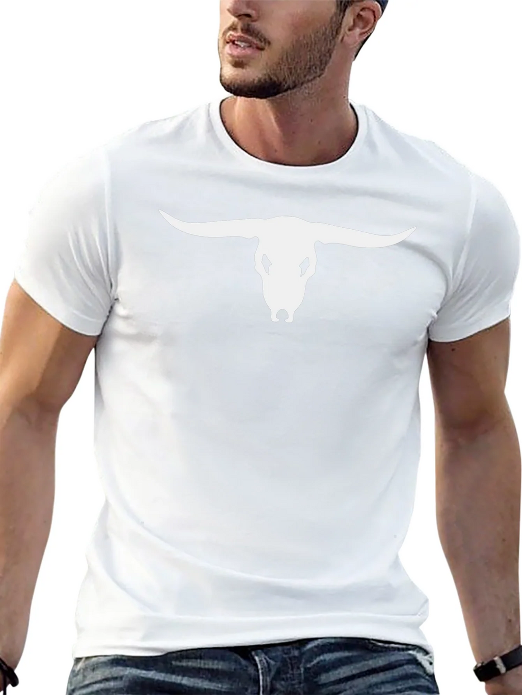 Bull Skull Graphic Tee - Black Casual T-Shirt product image 11