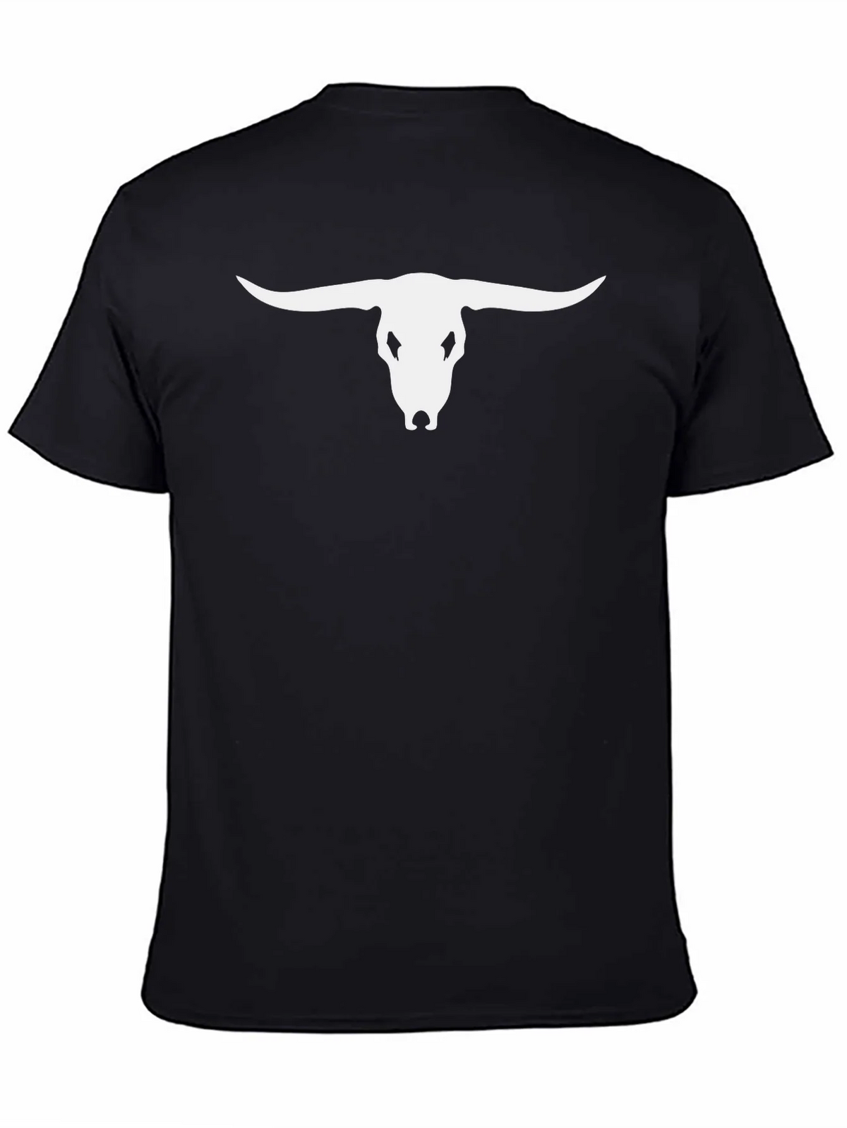 Bull Skull Graphic Tee - Black Casual T-Shirt product image 4