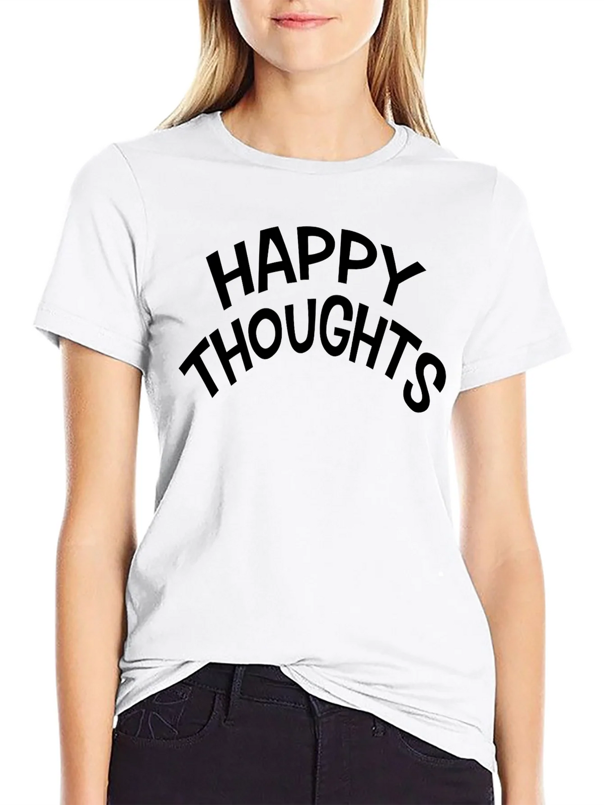 Happy Thoughts Black Crew Neck Tee product image 8