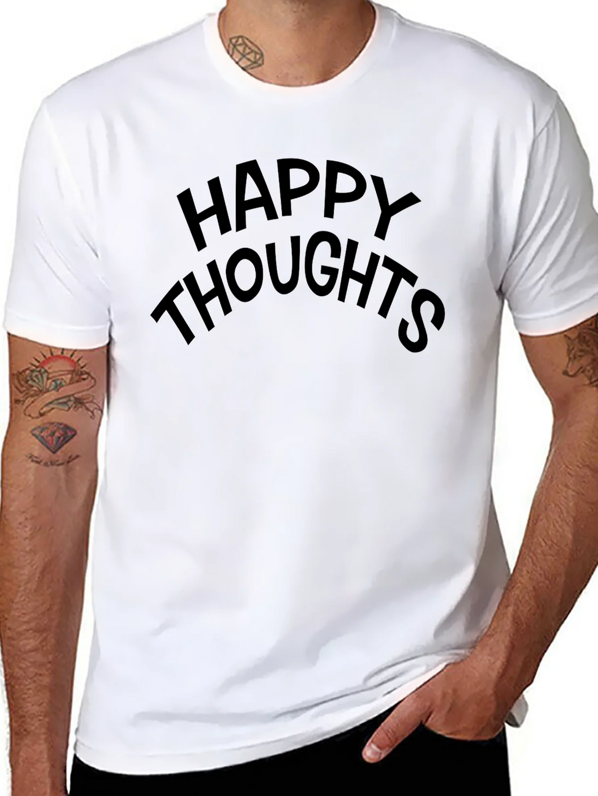 Happy Thoughts Black Crew Neck Tee product image 7
