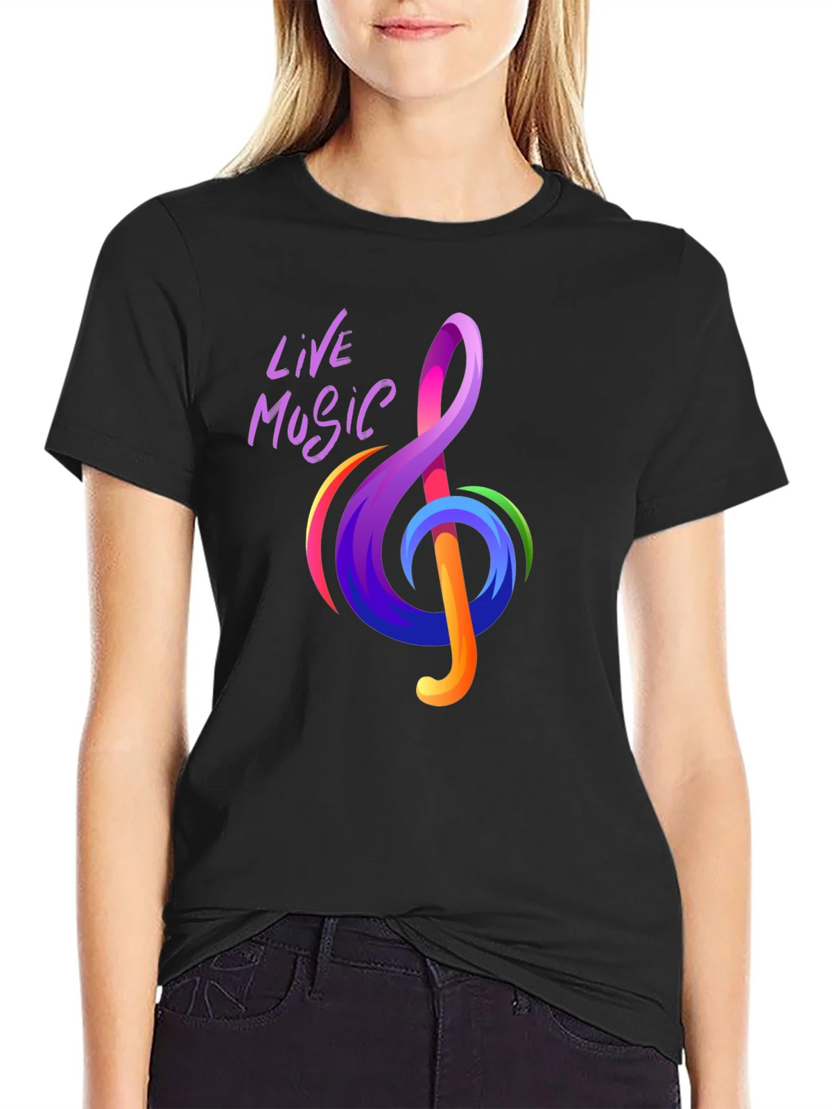Live Music Treble Clef Graphic Tee - Vibrant Design product image 2