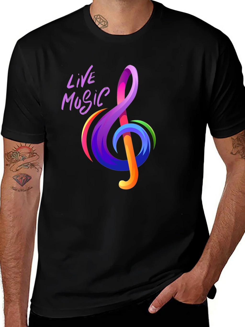 Live Music Treble Clef Graphic Tee - Vibrant Design product image 1