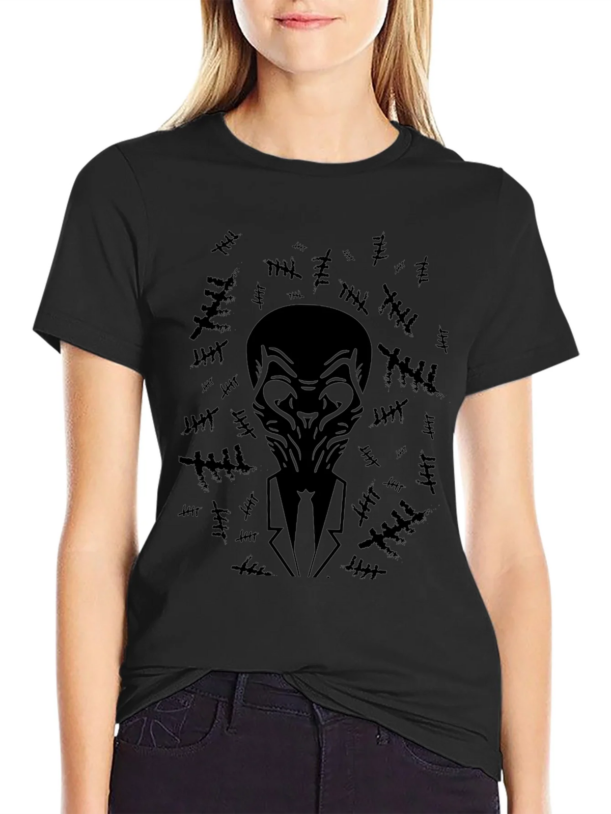 Black T-Shirt with Abstract Figure product image 2