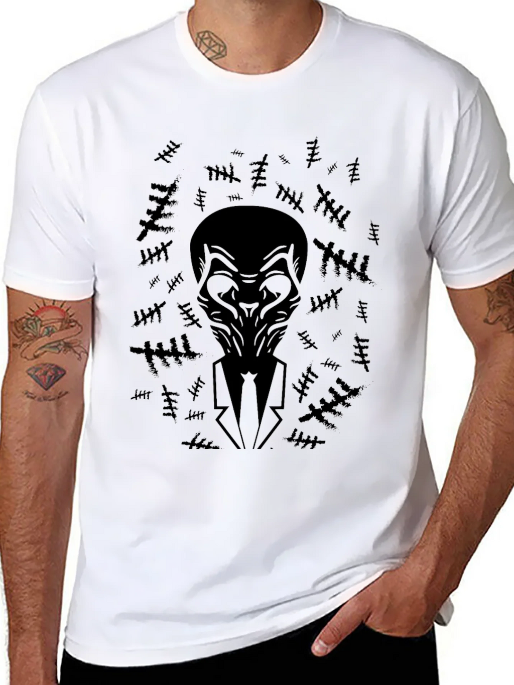 Black T-Shirt with Abstract Figure product image 7