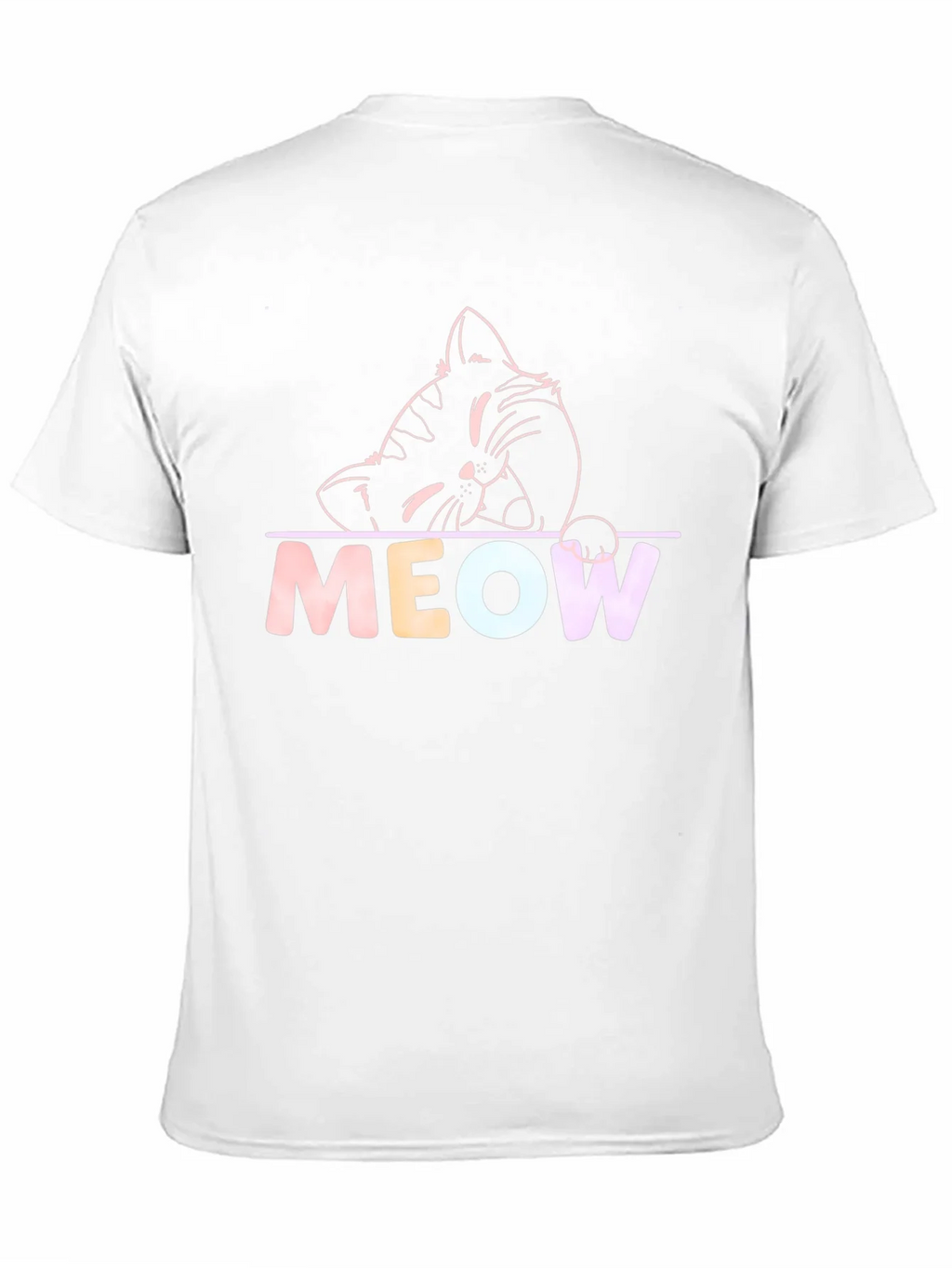 Meow Cat Graphic T-Shirt - Black Crew Neck Tee product image 10