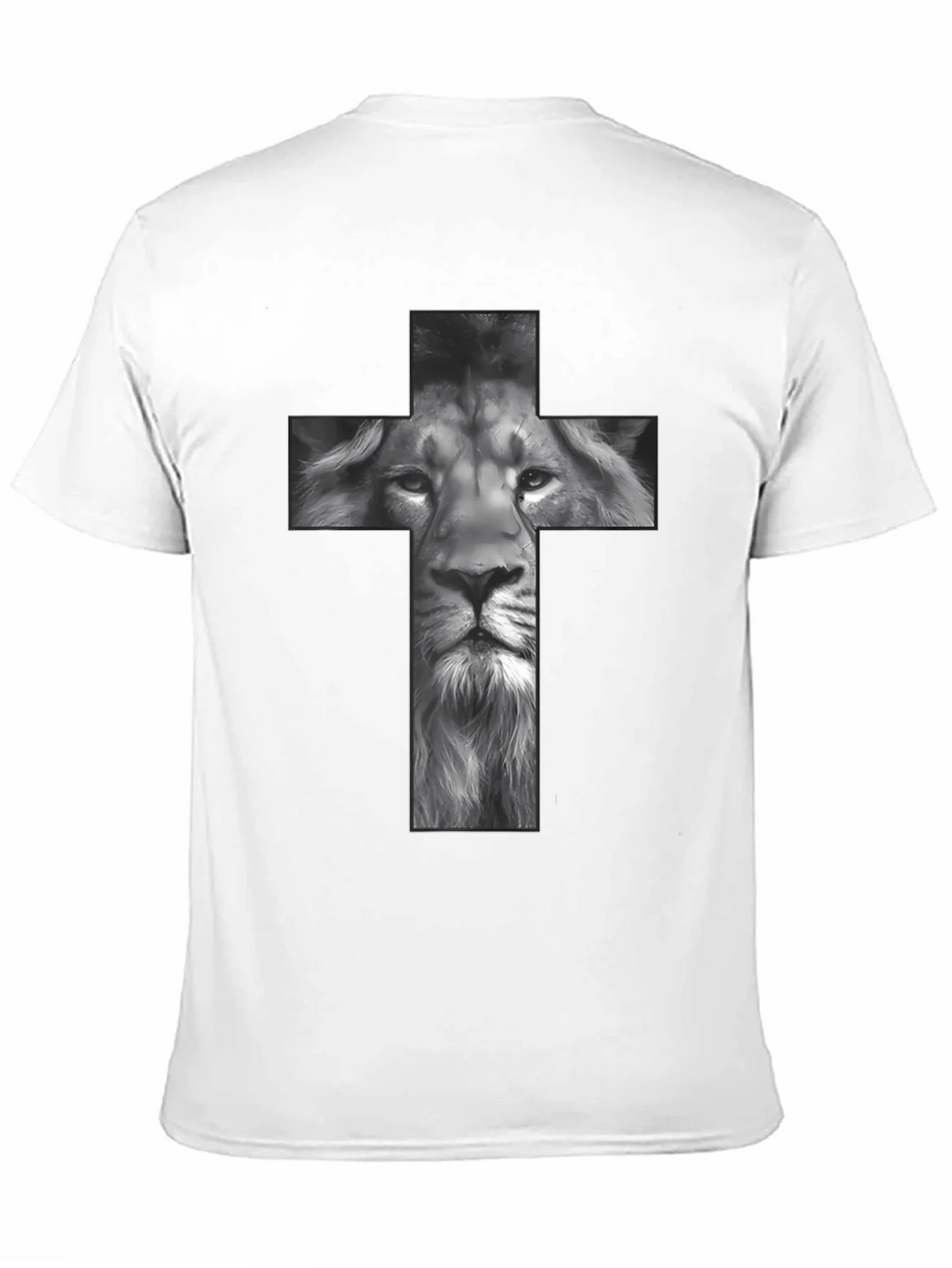 Lion Cross Graphic Tee - Black Religious T-Shirt product image 10
