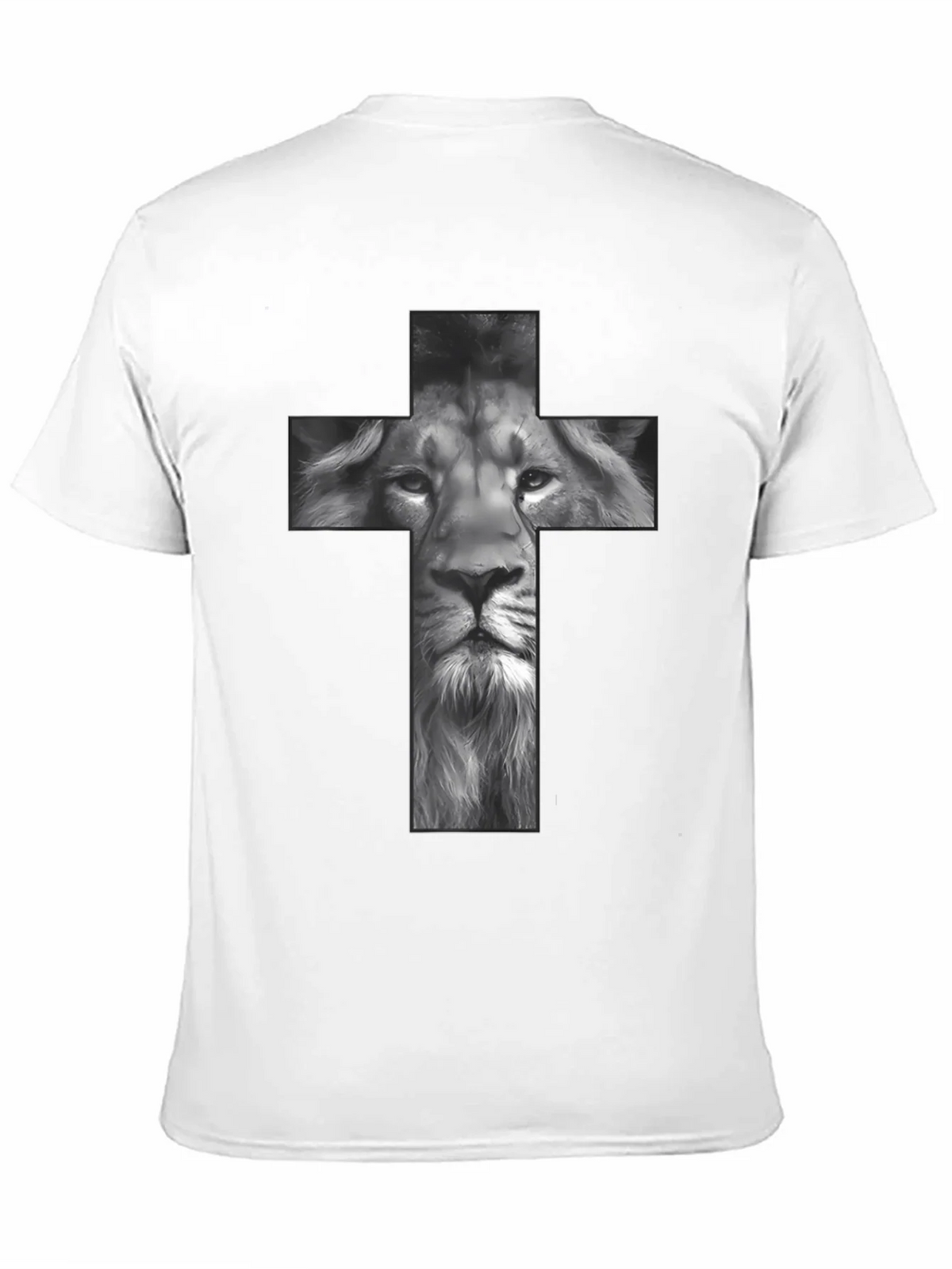 Lion Cross Graphic Tee - Black Religious T-Shirt product image 10