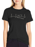 Skiing Heartbeat T-Shirt - Black product image 1