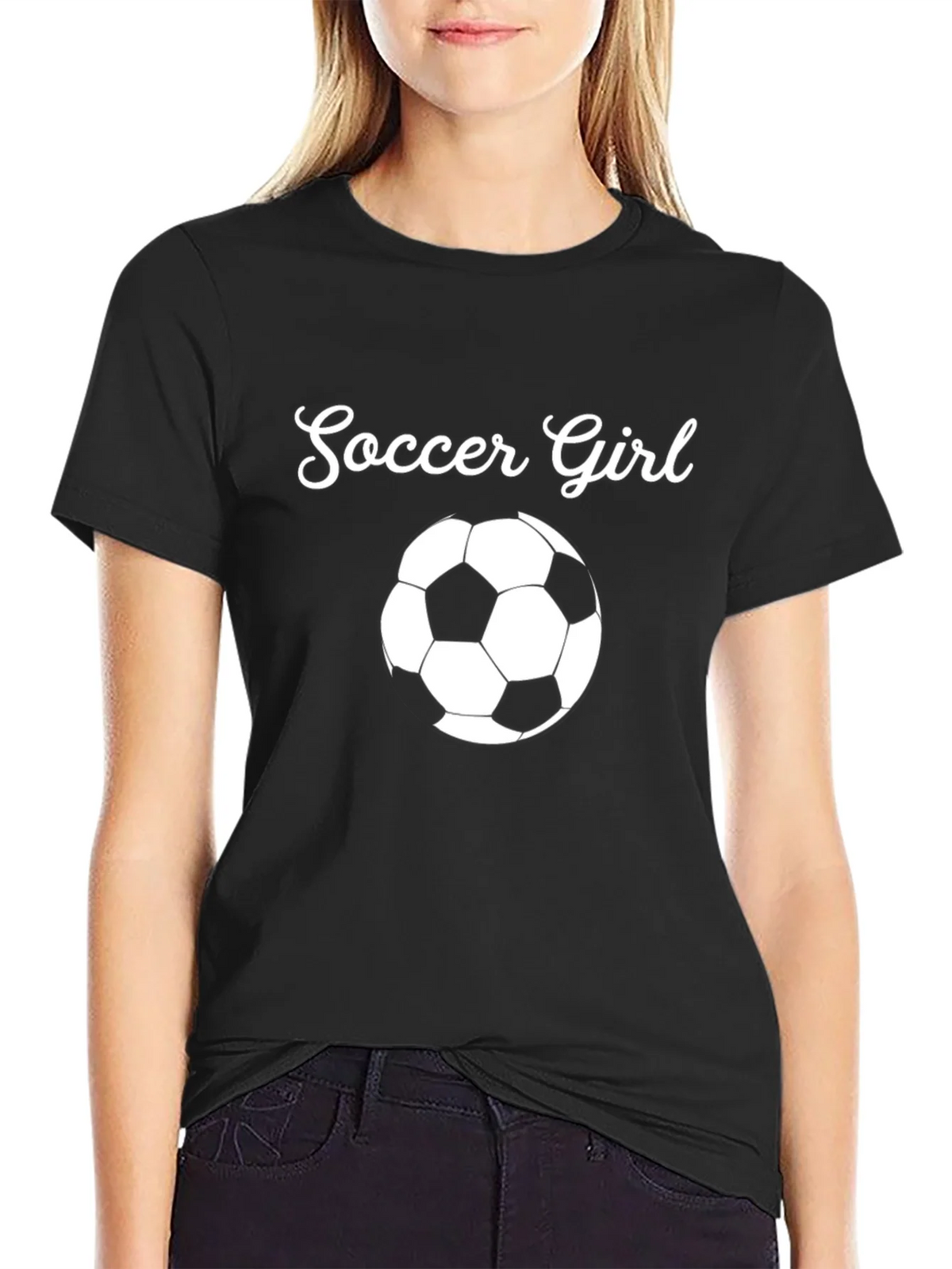 Soccer Girl T-Shirt - Black Graphic Tee product image 2