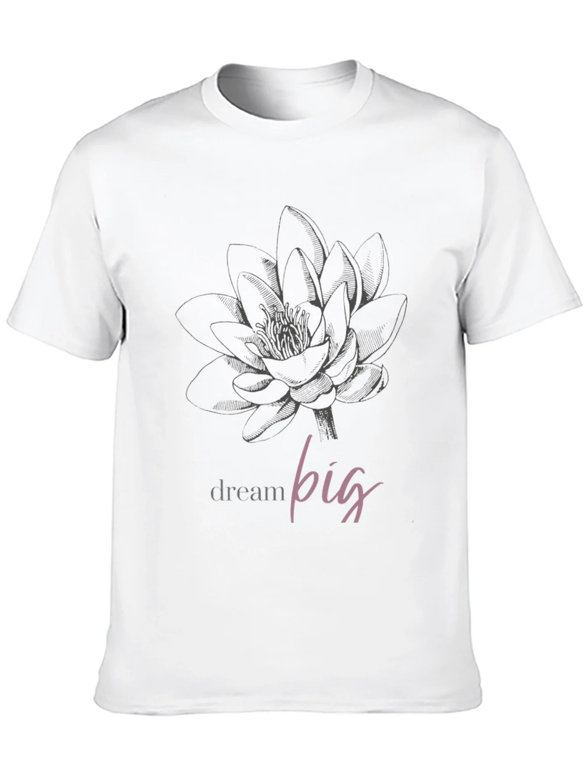 Dream Big Lotus Graphic Tee - Black Unisex T-Shirt product image 9
