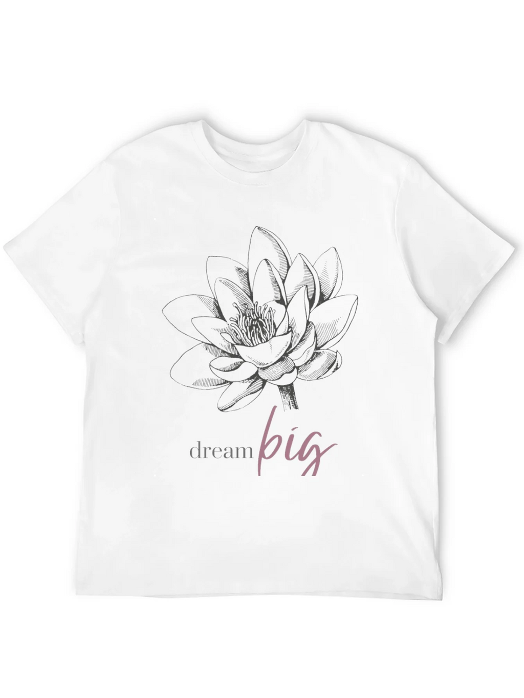 Dream Big Lotus Graphic Tee - Black Unisex T-Shirt product image 11