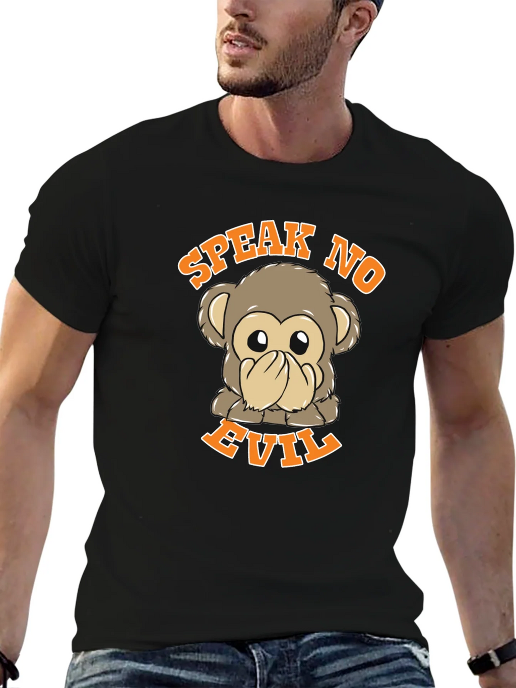 Speak No Evil Monkey Graphic T-Shirt product image 6