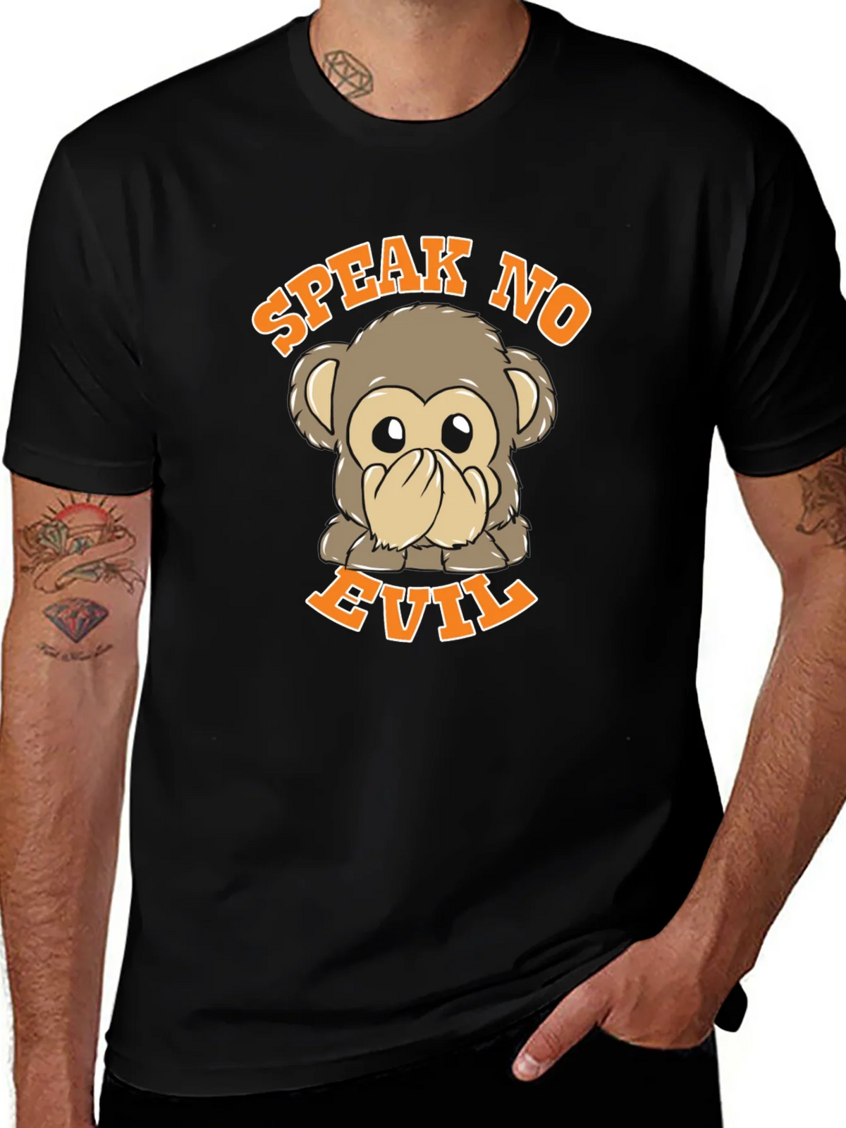 Speak No Evil Monkey Graphic T-Shirt product image 1