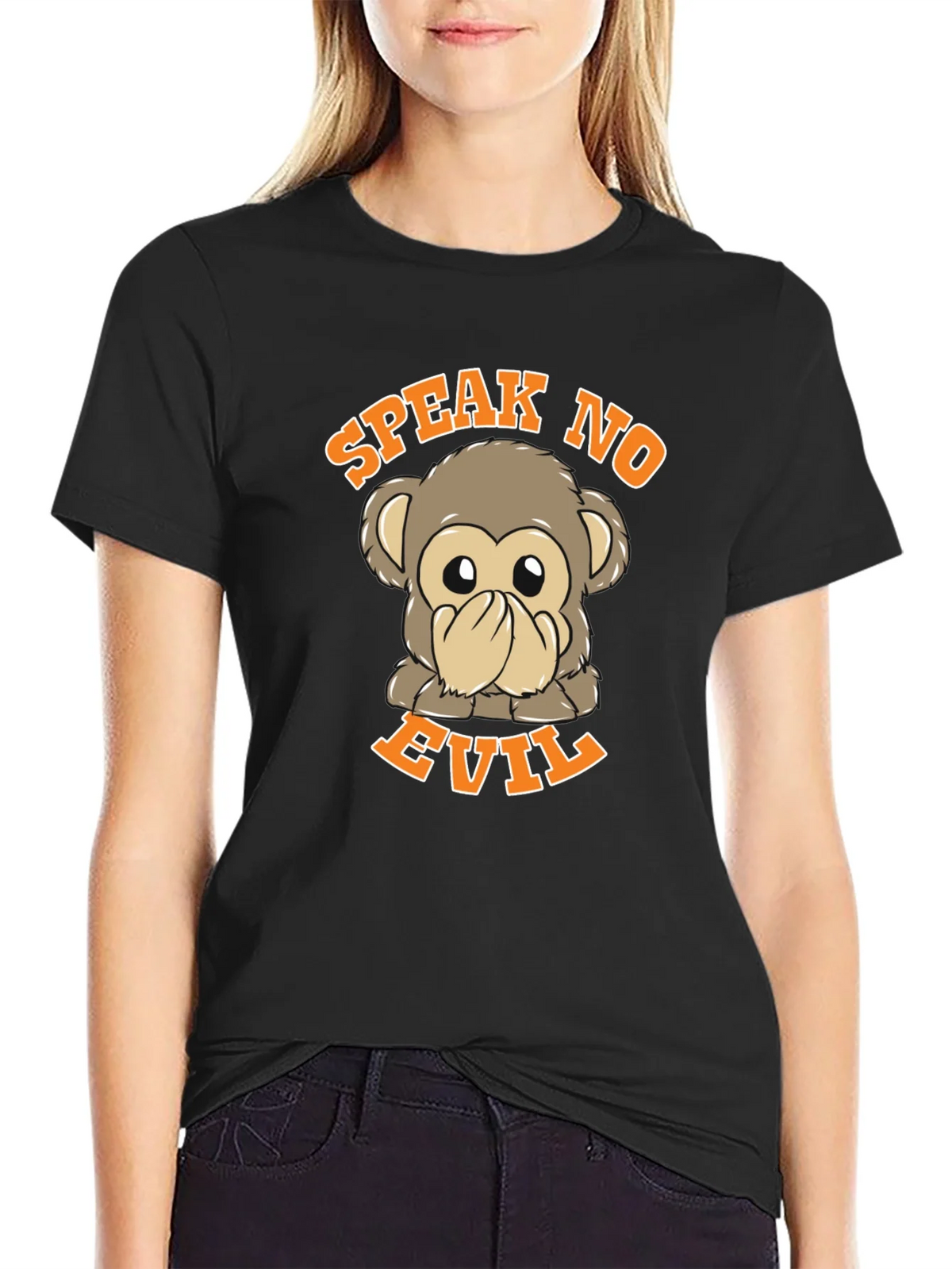 Speak No Evil Monkey Graphic T-Shirt product image 2