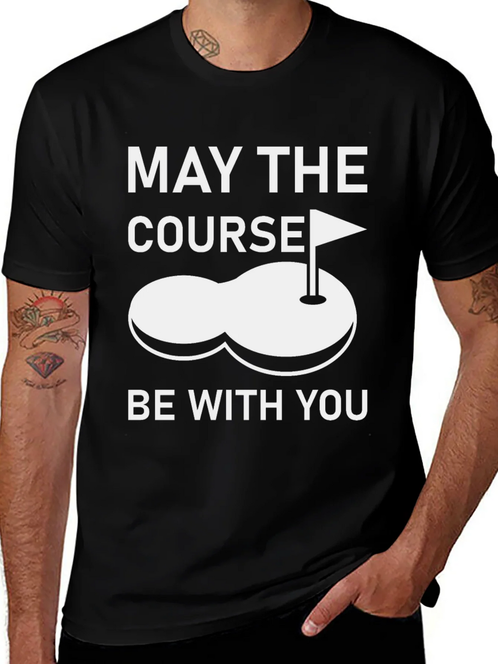 May the Course Be With You T-Shirt - Golf Humor product image 1
