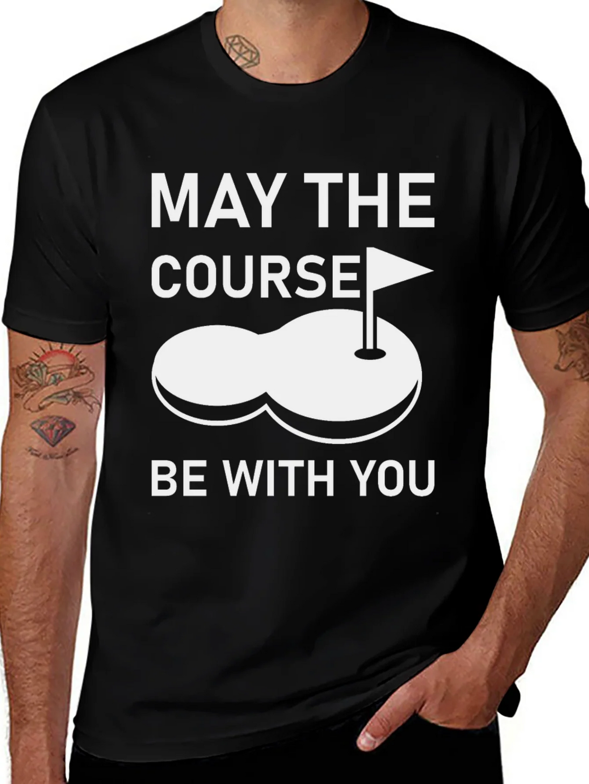 May the Course Be With You T-Shirt - Golf Humor product image 1