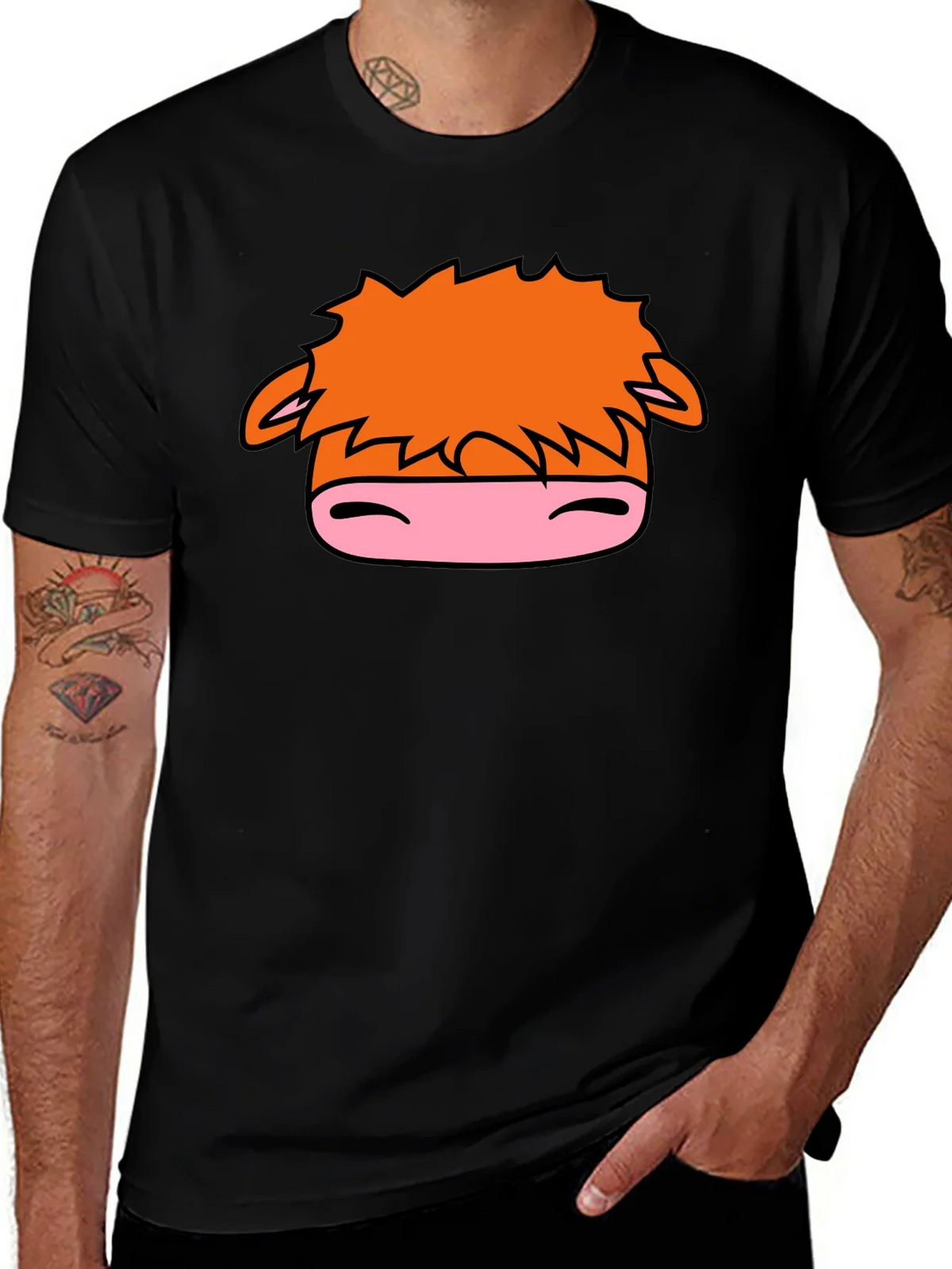 Cartoon Horse Graphic Black T-Shirt product image 1